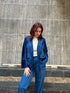 Blue Velvet Blazer Set